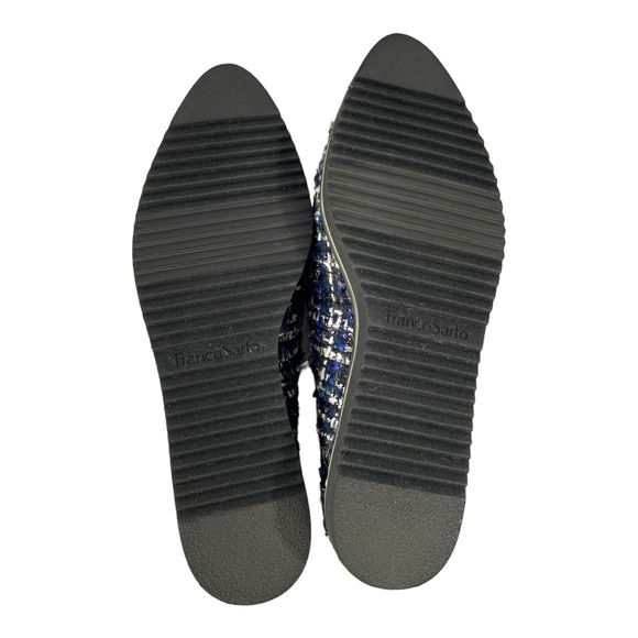 Franco Sarto Womens Fabrina Blue Tweed Chunky Almond Toe Loafers - Picture 13 of 14